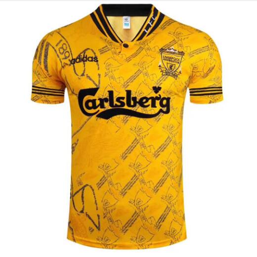 Customized 94/96 Liverpool 3rd Yellow Retro Jersey