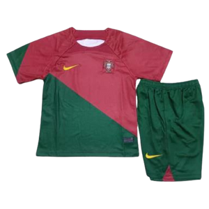 Customized Portugal World Cup 2022 Home Kids Kit